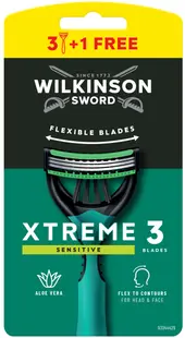 Wilkinson Sword Xtreme3 Aparat de ras pentru barbati Comfort Sensitive, 3 + 1 buc.