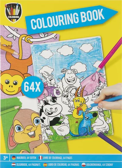 Carte de colorat Grafix Colouring - Animale, A4, 64 coli