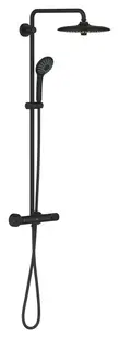 Sistem dus Grohe Euphoria 260, aparent, termostat, 260 mm, 3 functii, mat, negru, 27615KF2