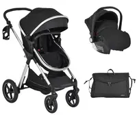 Cărucior combinat pentru bebeluși Moni - Alina, Black-Onyx