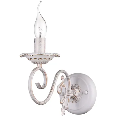 Aplica Elegant Florence,1 x E14, 230V, D.12cm,H.28 cm,Alb