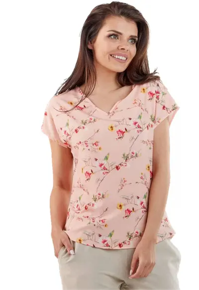 Tricou cu mânecă scurtă pentru femei Infinite You Elizadamor M173 roz - Roz