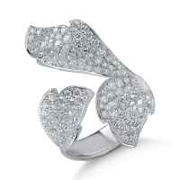 Inle floral din aur alb cu diamante de 1.94ct
