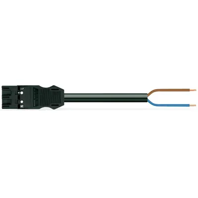 pre-assembled connecting cable; Eca; Plug/open-ended; 3-pole; Cod. A; 0.5 m; 1,00 mm²; black