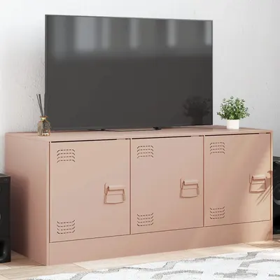 vidaXL Comodă TV, roz, 99x39x44 cm, oțel