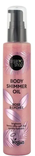 Organic Shop Ulei de corp strălucitor Rose & Lychee, 100 ml