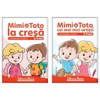 Set doua carti, A4, anteprescolari 2-3 ani (1. Mimi si Toto la cresa; 2. Mimi si Toto cei mai mici artisti)