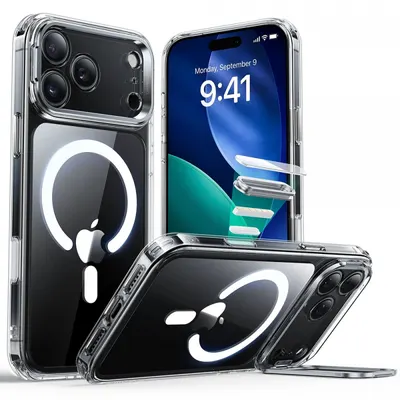 Husa MagSafe pentru Apple iPhone 17 Pro, ESR, Classic Hybrid Kickstand, Transparenta