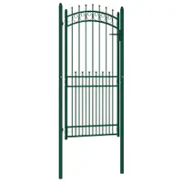 vidaXL Poartă de gard EMMEN cu țăruși din oțel, verde, 104x147 cm