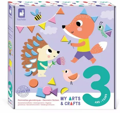 Set creativ Janod - Autocolante geometrice pentru copii de 3 ani