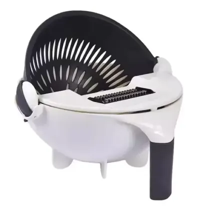 Razatoare de bucatarie 9 in 1 pentru taiat legume si fructe cu strecuratoare rotativa si bol
