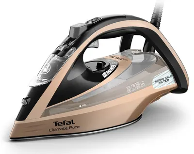 Fier de călcat cu abur Tefal - Ultimate Pure, 3200W, Black/Rose Gold
