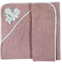 Prosop cu gluga bebe Bambino Casa - Paris Rosa, 100 х 100 cm