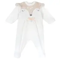 Salopeta bebelusi Chicco din velur, alb, 02611-65MFCI