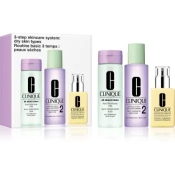 Clinique 3 Steps Skincare Systeme Dry Skin Types set cadou pentru tenul uscat