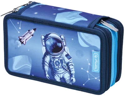Penar cu rechizite Herlitz - Cosmic Explorer, 3 fermoare