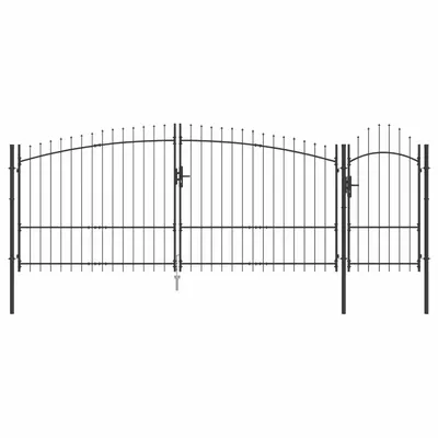 vidaXL Poartă de grădină WOERDEN 175 x 400 cm Oțel Gri Blocat