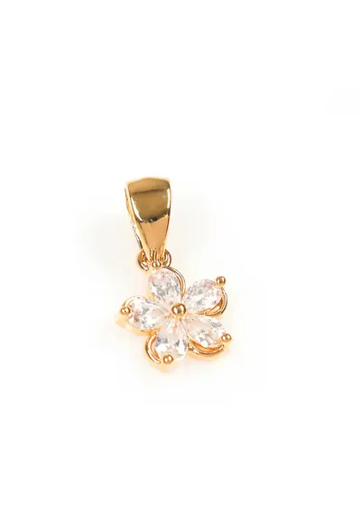 Pandantiv placat cu aur floare cu pietre zirconice