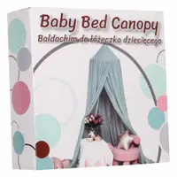 Baldachin pentru copii Blue Boho, tip cort tipi de suspendat, include set complet pentru montaj, inaltime totala 280 cm