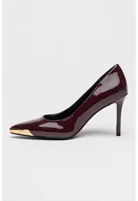 Pantofi din piele ecologica cu varf ascutit - Violet pruna