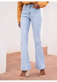 Blugi dama evazati albastru deschis JD292C-1 16697 - Albastru deschis