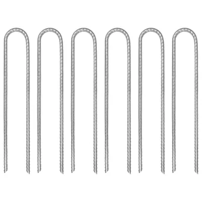 Gossi tarusi de cort, 6 buc., 30 cm, Ø7 mm, otel galvanizat