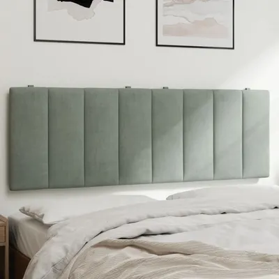 vidaXL Pernă tăblie de pat, Hanko, gri deschis, 137 cm, catifea