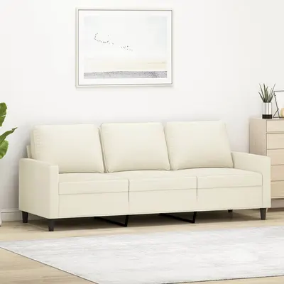 Gossi canapea cu 3 locuri, crem, 180 cm, catifea