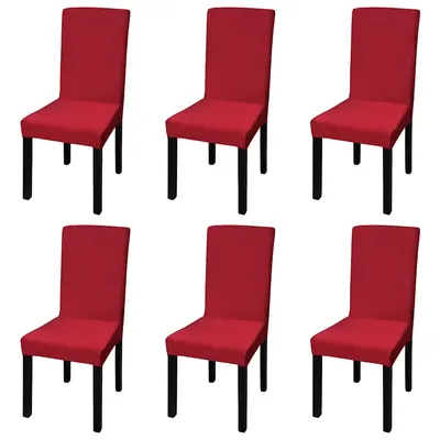 vidaXL Huse de scaun elastice drepte, 6 buc., roșu bordo