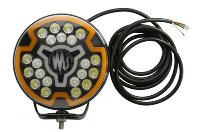 Far universal stanga dreapta (faza lunga, LED, 12 24V, inaltime 194mm, diametru 179mm, adancime: 78mm, transparent, aluminiu, negru, lumini pozitie, lampa de degajare laterala, lungime cablu: 300mm)
