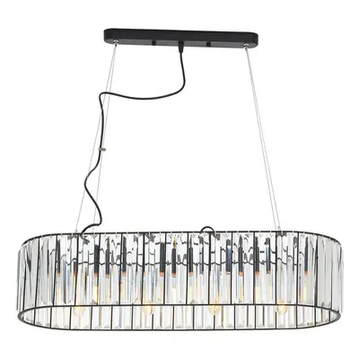 Lustră din metal cu abajur din sticlă Akiko – Premier Housewares