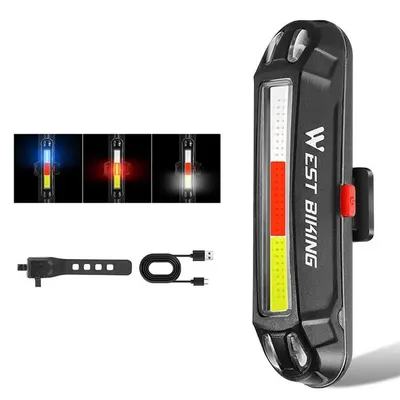Lumină bicicletă LED USB, T3, negru