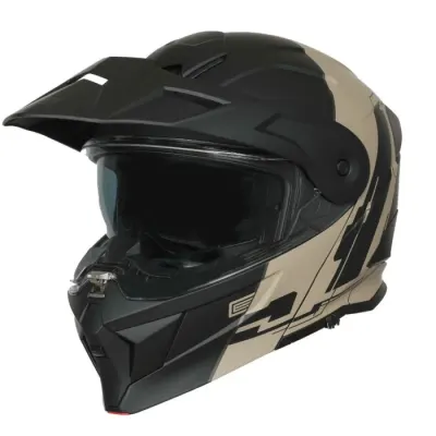 Casca moto Origine Adventure Cyborg rabatabila cu ochelari, culoare nisipiu negru, marime M