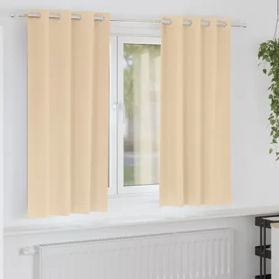 vidaXL Perdele Opaque cu Inel 2 buc. Crem 175 x 140 cm Poliester