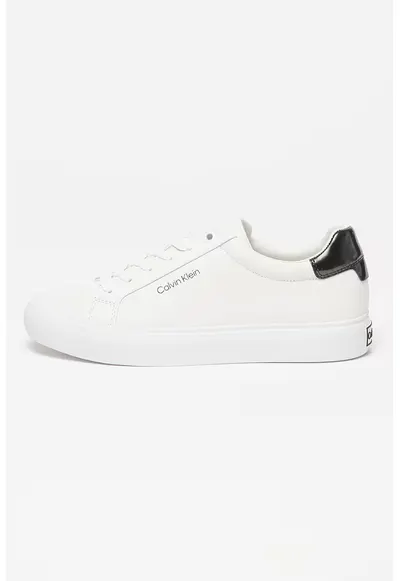 Pantofi sport de piele si piele ecologica - Alb
