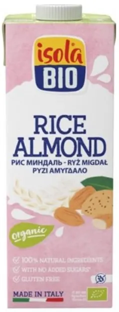 Băutură organică de orez și migdale, fără gluten, 1 l, Isola Bio