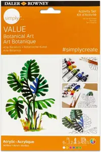 Set de pictură cu vopsele acrilice Daler-Rowney Simply - Botanical