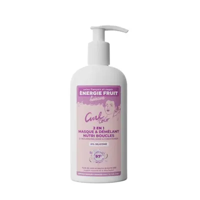 Masca balsam 2 in 1 pentru par ondulat sau cret cu Ulei de cocos organic si Unt de shea, 300ml, Energie Fruit