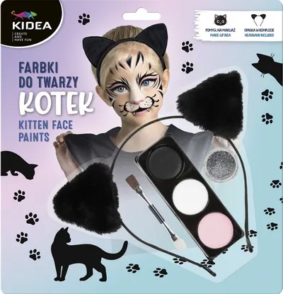Set de vopsit pe față cu tiara Kidea - Kitten