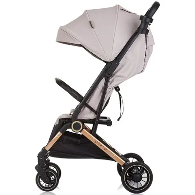 Carucior pentru copii Chipolino Pixie tiramisu cu spatar reglabil, suspensii, sistem tip troller, suport reglabil pentru picioare