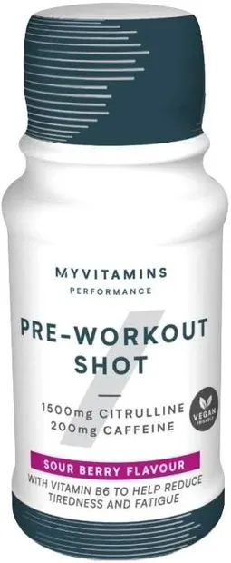 Pre-Workout Shot, fructe de pădure, 60 ml, Myprotein