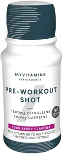 Pre-Workout Shot, fructe de pădure, 60 ml, Myprotein