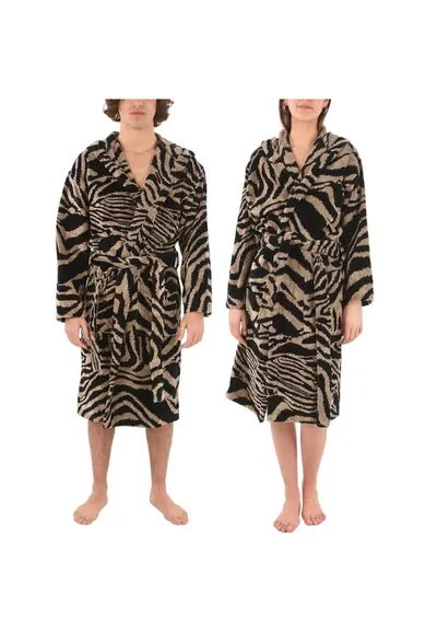 Halat de baie unisex Zebra Cappuccio din bumbac - Bej
