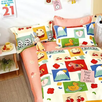 Lenjerie de pat Percale cu 3 piese, cearceaf pat clasic 160 x 240 cm, cearceaf pilota 150c x 220 cm, 1 fata perna 50 x 70 cm
