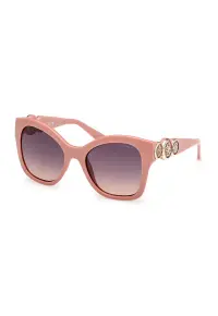 Ochelari de soare cat-eye cu detalii monograma - Roz somon