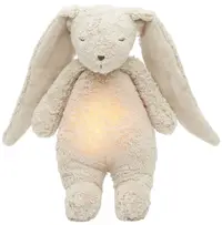 Jucărie moale Moonie Organic 2.0 - Bunny, cu lampă de veghe și sunete liniștitoare, Sand