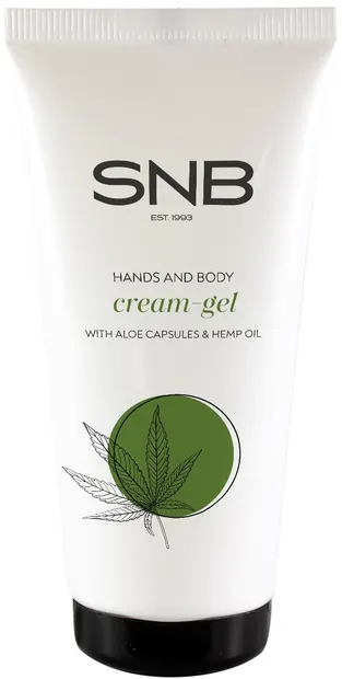 SNB Professional Cremă-gel pentru mâini și corp cu sfere de aloe vera și ulei de cânepă, 50 ml