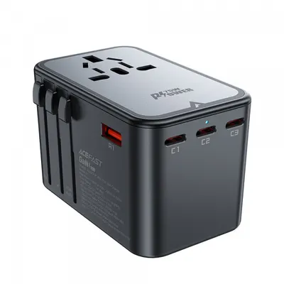 Incarcator Retea Acefast Travel Z1, 75W, 3.35A, 2 x USB-A - 3 x USB-C, Negru