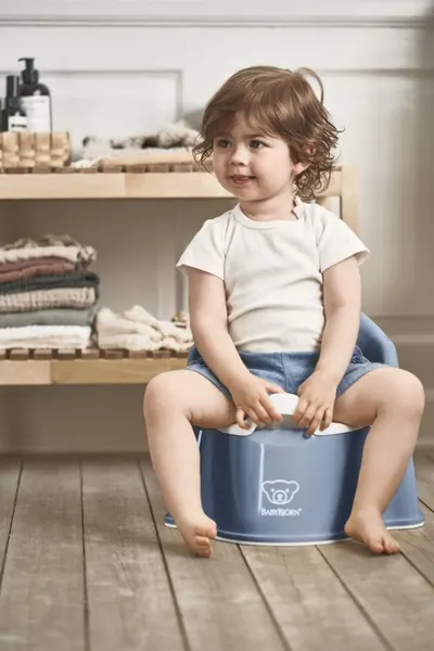 Olita cu protectie spate Potty Chair Deep blueWhite