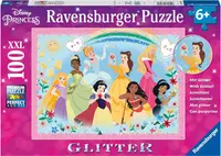Puzzle cu brocart Ravensburger din 100 XXL de piese - Prințesele Disney